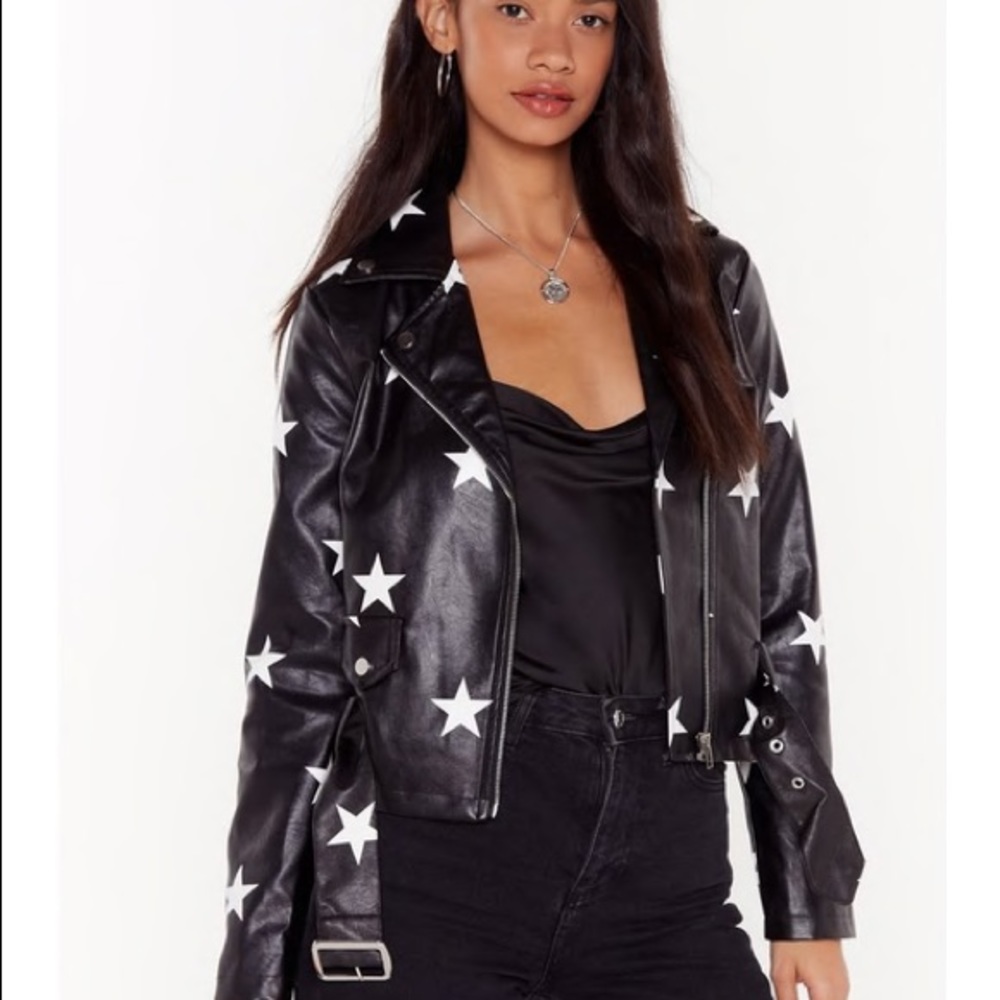 Nasty Gal Star Behavior Faux Leather Jacket